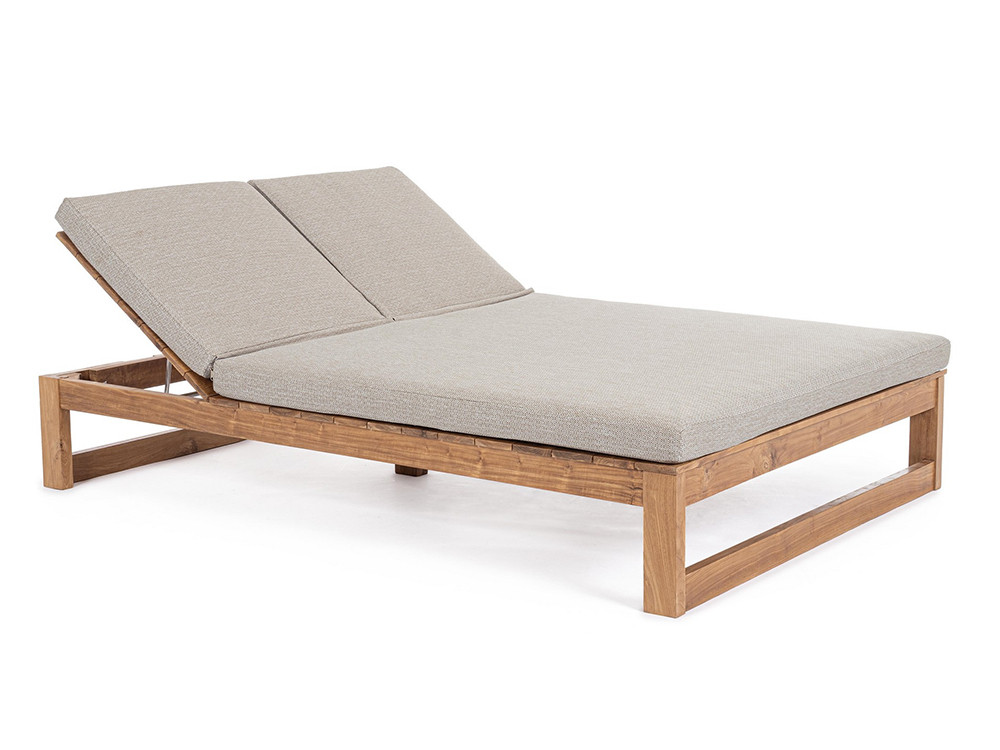 Tumbona Honolulu de madera de teca con respaldos ajustables para relax en piscina y jardín de Mobel6000