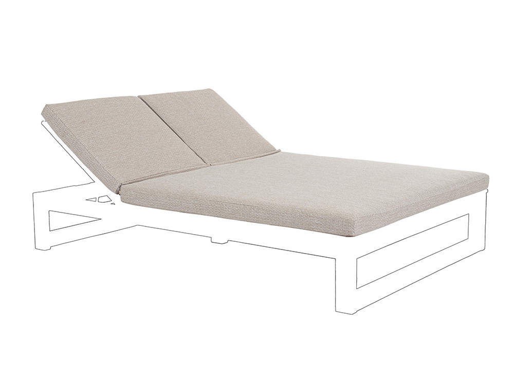 Tumbona de madera de teca Honolulu, diseño doble con 5 posiciones de reclinamiento independiente para relax.