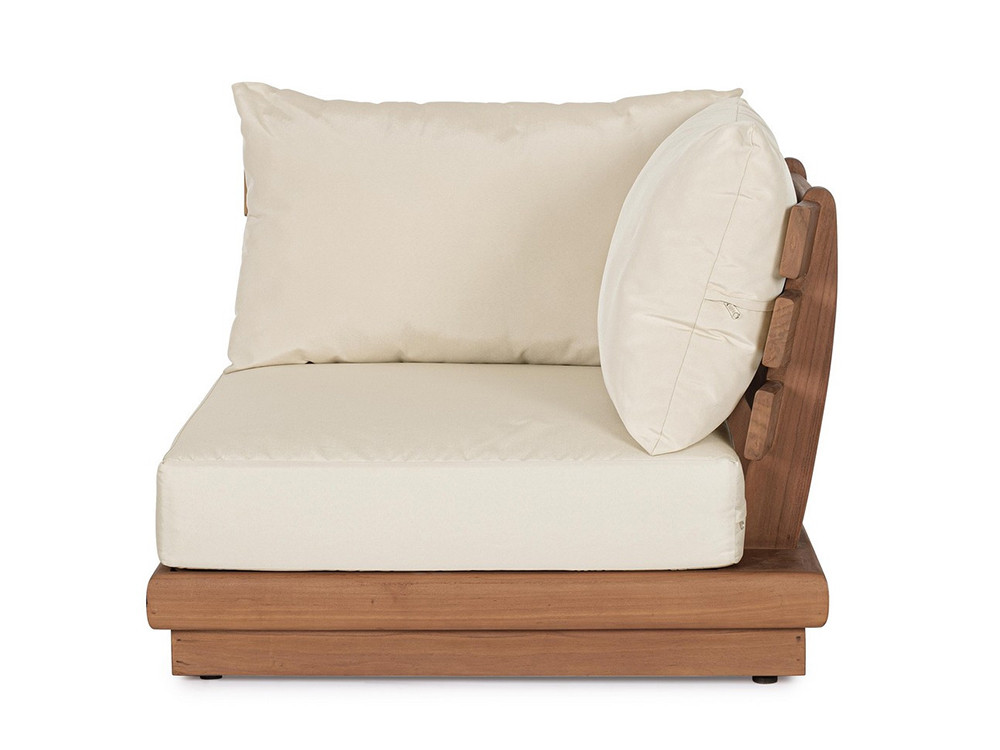 Sofá jardín madera Delgada: base baja de teca SVLK, el sofá modular esquinero perfecto para exterior