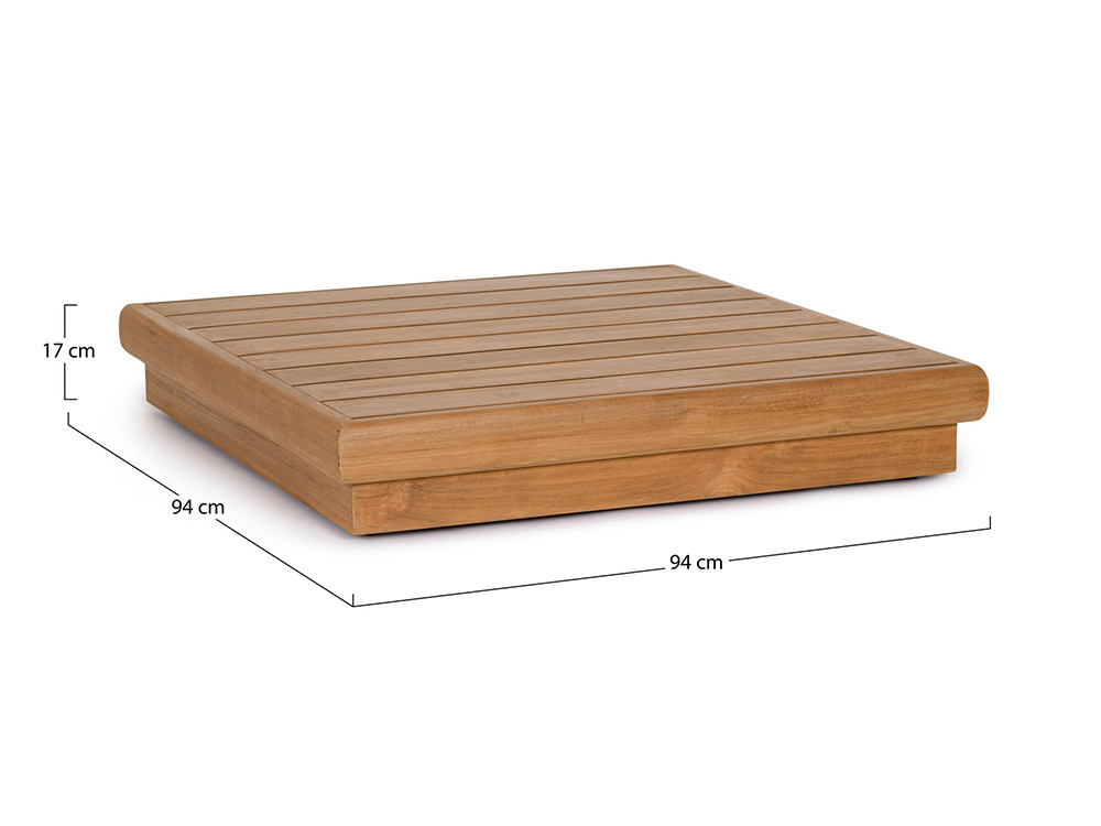 Mesa de centro moderna Delgada: base de madera de teca con certificado SVLK para exteriores de lujo.