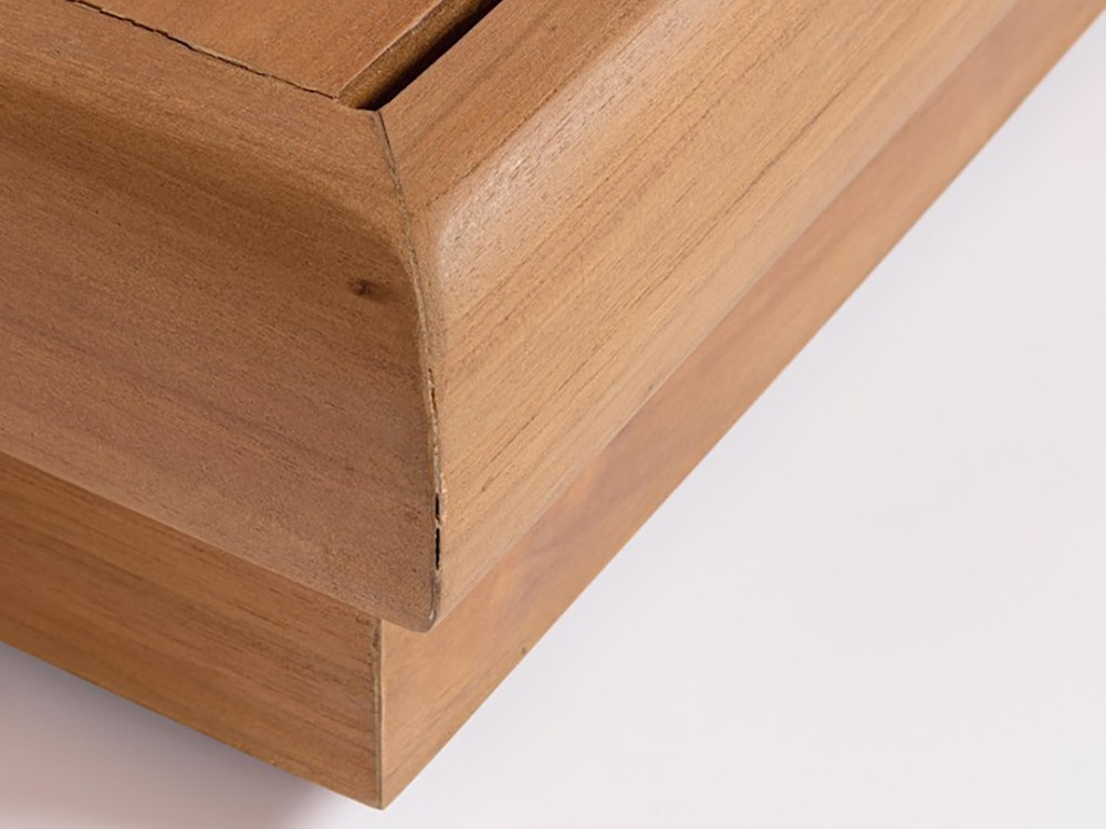 Mobiliario para jardín: mesa de centro Delgada en madera maciza de teca con acabado SVLK sostenible