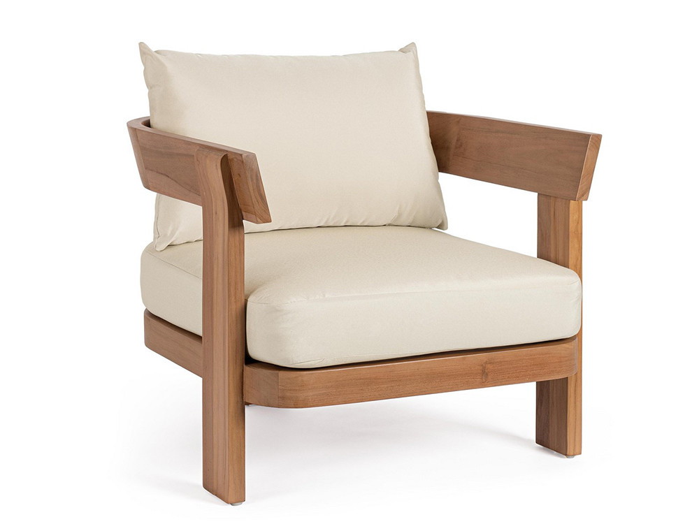 Sillón exterior madera Evora fabricado en madera de teca SVLK con certificado de origen legal en Mobel 6000