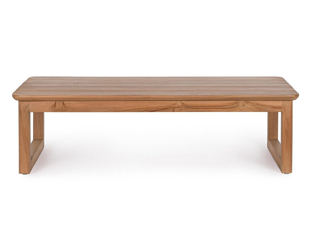 Mesa de centro moderna Evora fabricada en madera de teca certificada SVLK, calidad premium para el jardín