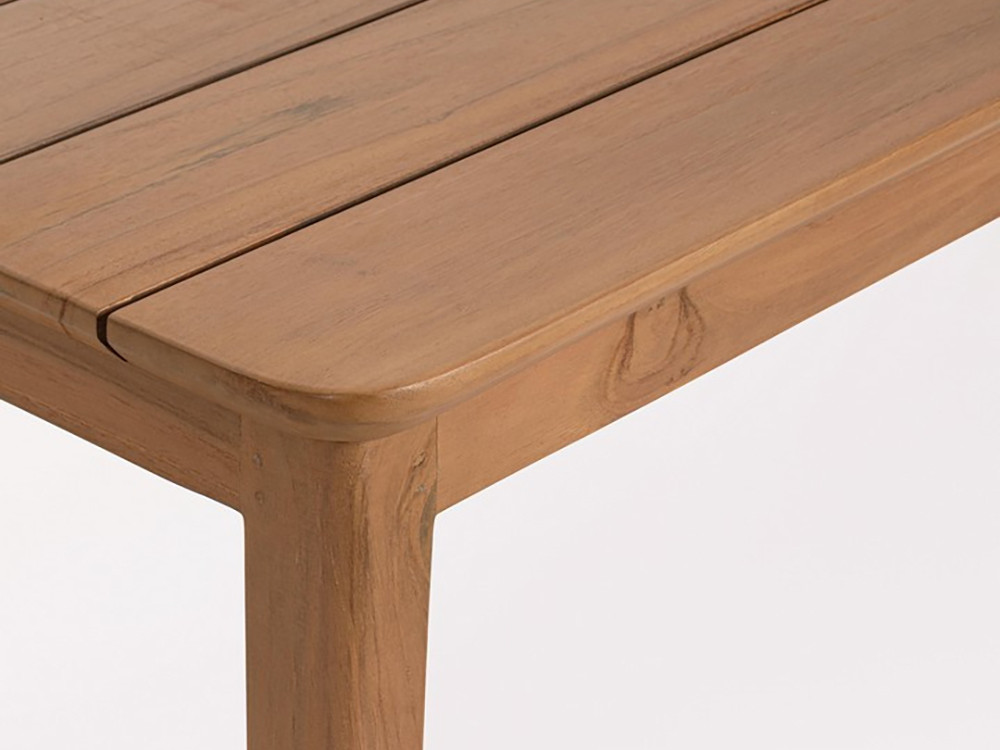 Mesa exterior madera Evora en teca natural SVLK, diseño mediterráneo para ambientes de exterior en Mobel 6000