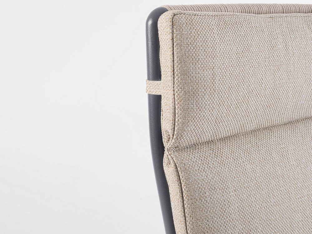 Sillón para terraza reclinable Bizzotto: materiales técnicos de textilene, cuerda y tejido Olefin
