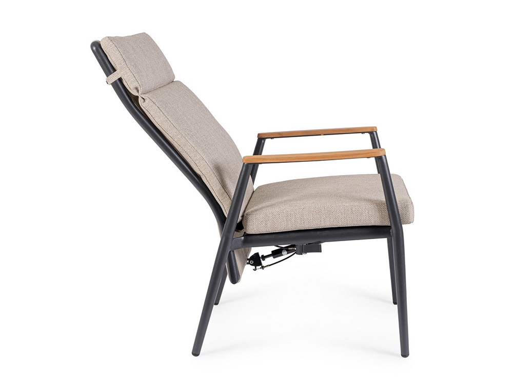 Muebles de exterior de diseño: sillón de aluminio y cuerda con cojín Olefin, calidad italiana