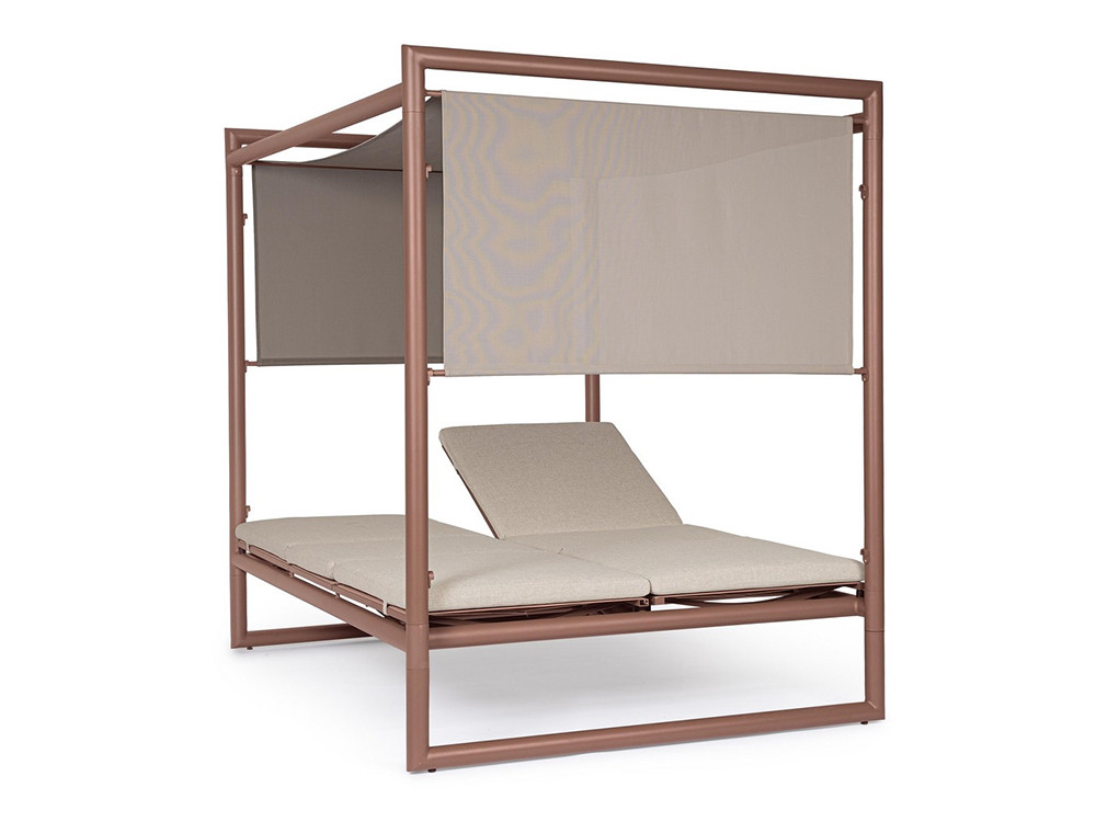 Mobiliario para jardín: daybed Konnor con estructura de aluminio y parasol deslizante en Mobel 6000