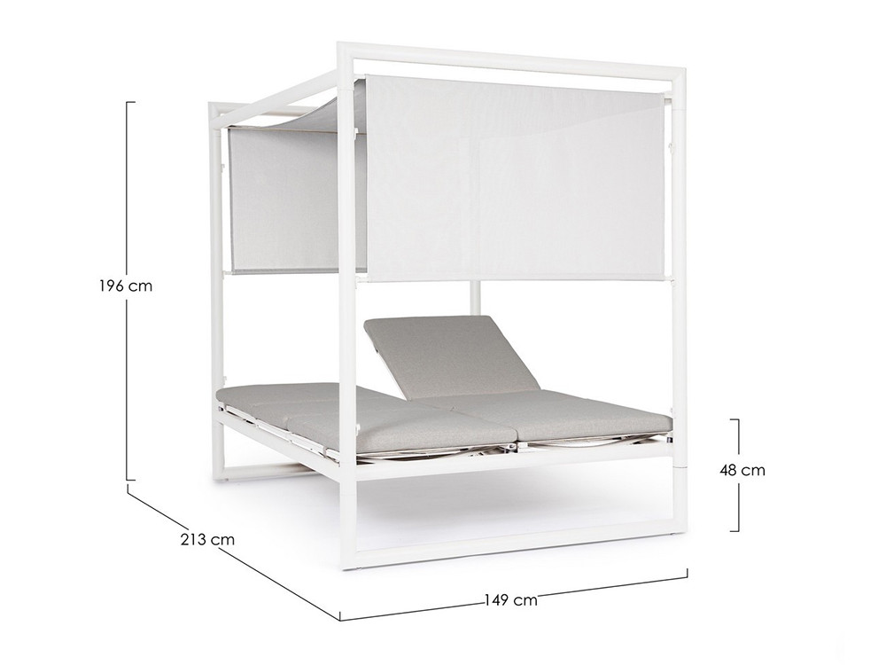 Daybed Konnor de exterior con parasol de 3 posiciones y aluminio en 4 acabados Mobel 6000