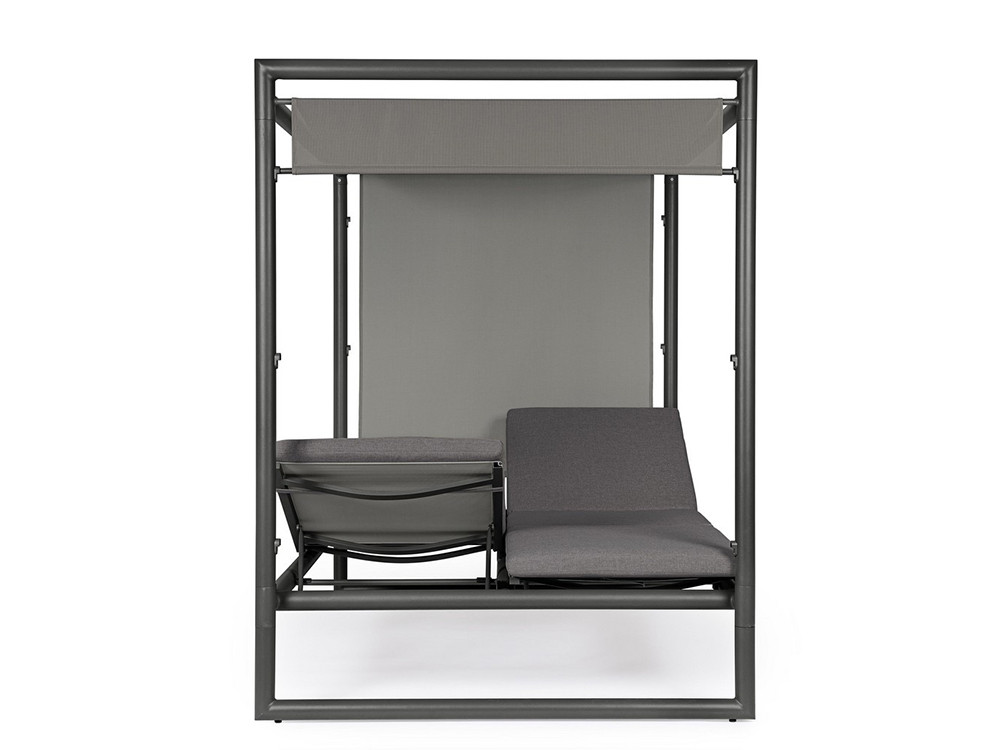 Muebles de jardín modernos: daybed Konnor con techo parasol y estructura de aluminio 4 colores
