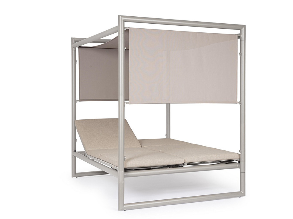 Cama de jardín Konnor reclinable en dos sentidos con estructura metálica de aluminio Mobel 6000