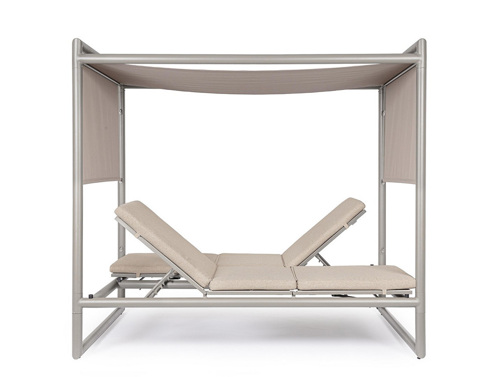 Mobiliario de jardín de lujo: daybed Konnor de aluminio con parasol ajustable en Mobel 6000