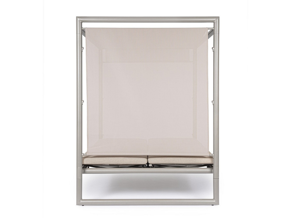 Daybed Konnor para exterior con parasol de 3 posiciones y cojines olefina para tu jardín