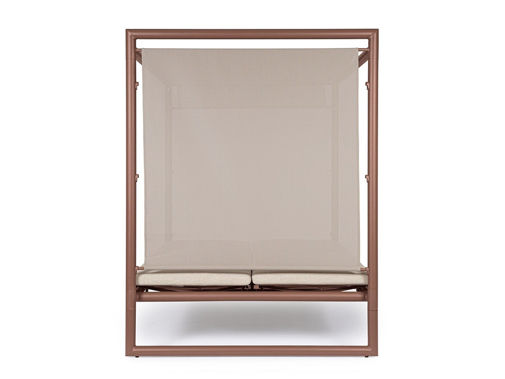 Cama balinesa Konnor en 4 colores de aluminio con parasol de 3 posiciones Mobel 6000