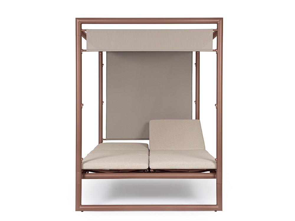Daybed Konnor de aluminio con techo parasol y cojines técnicos olefina en Mobel 6000