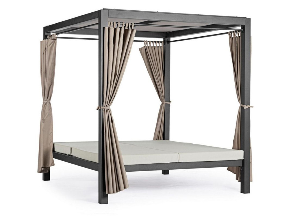 Cama balinesa Dream de aluminio con respaldos ajustables y textil resistente en Mobel 6000.