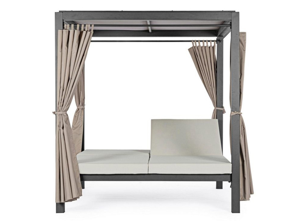Mobiliario de exterior de lujo: cama balinesa Dream en aluminio de Bizzotto, diseño exclusivo.