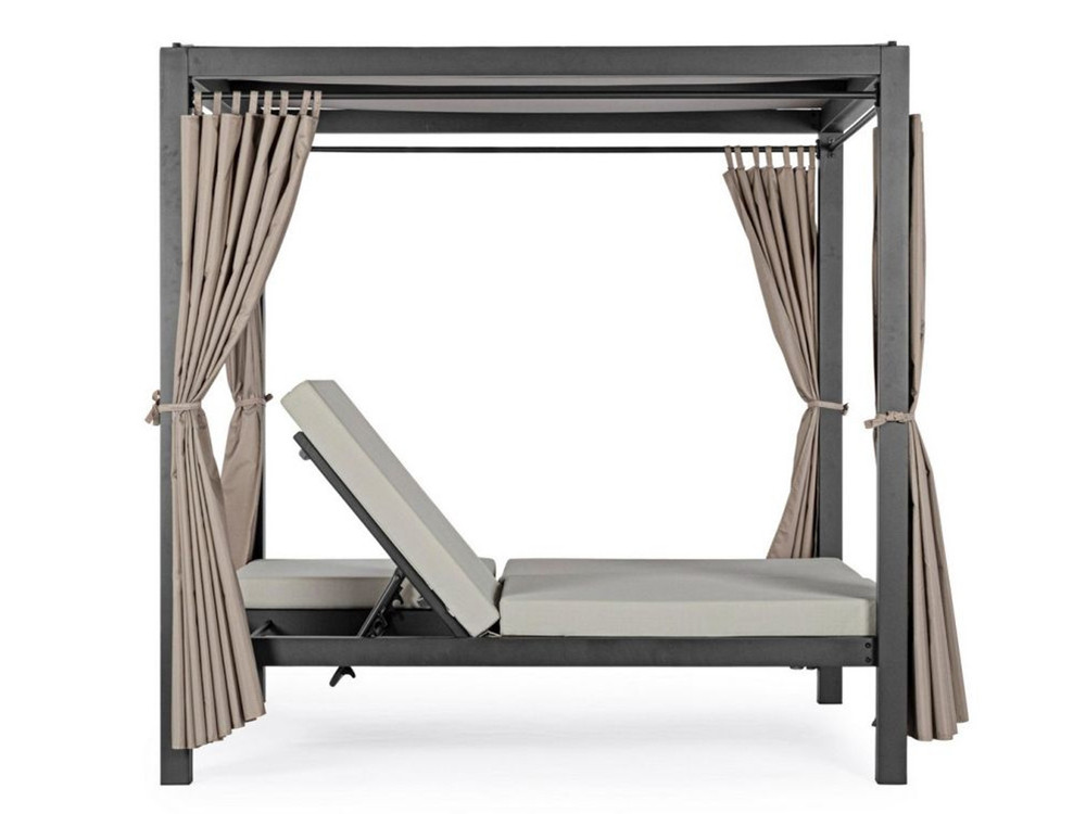 Cama de jardín Dream con estructura metálica de aluminio y techo de Bizzotto para tu terraza.