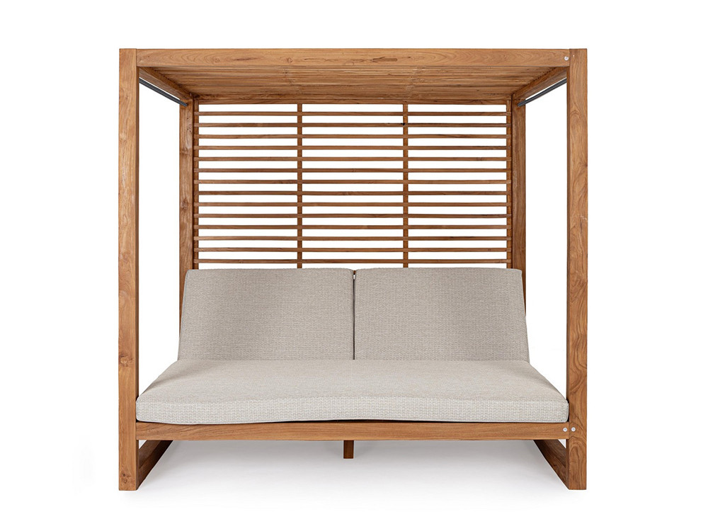 Camas para el jardín Honolulu de madera sostenible teca FSC con tapizado olefin en Mobel 6000