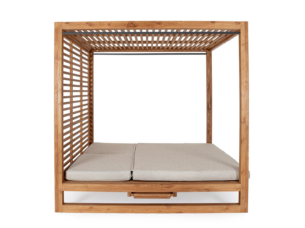 Cama de jardín reclinable Honolulu en madera de teca FSC, calidad y diseño disponible en Mobel 6000
