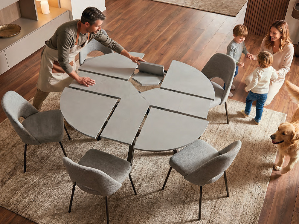 Mesa redonda extensible Pétalo