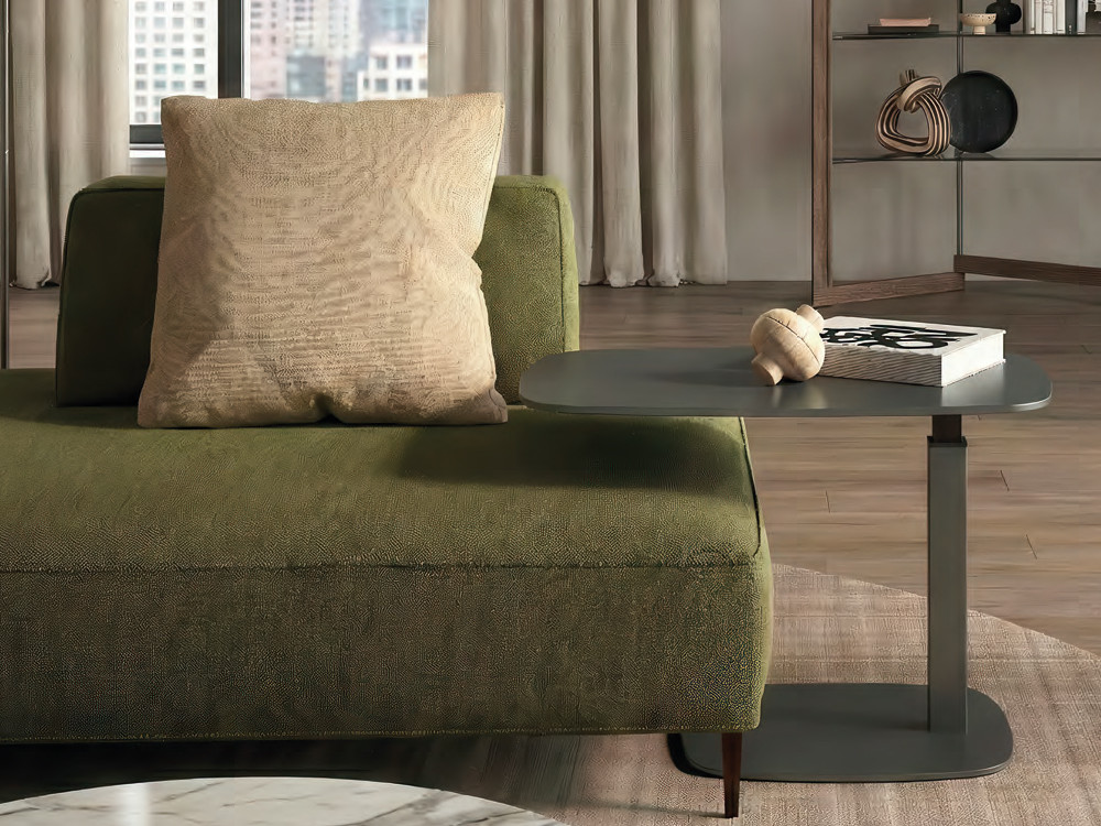 Mesa auxiliar elevable Servus de Easyline en metal graphite o bronze: diseño italiano en Mobel 6000