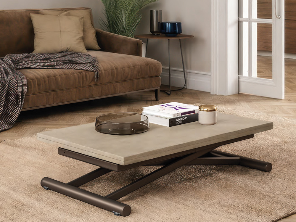 Mesa elevable y extensible Fast de Easyline con sobre en ecomadera y pistón a gas en Mobel 6000.