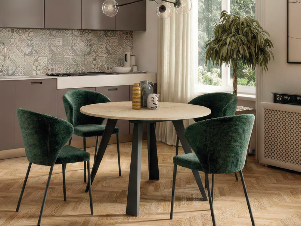 Mesa redonda extensible Convivio Porcelánico