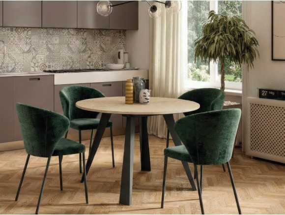 Mesa redonda extensible Convivio porcelánico de Easyline