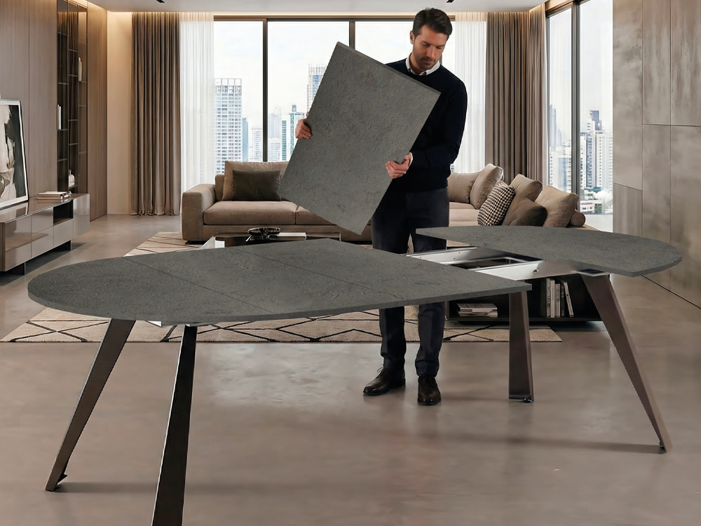 Mesa redonda extensible Convivio Porcelánico