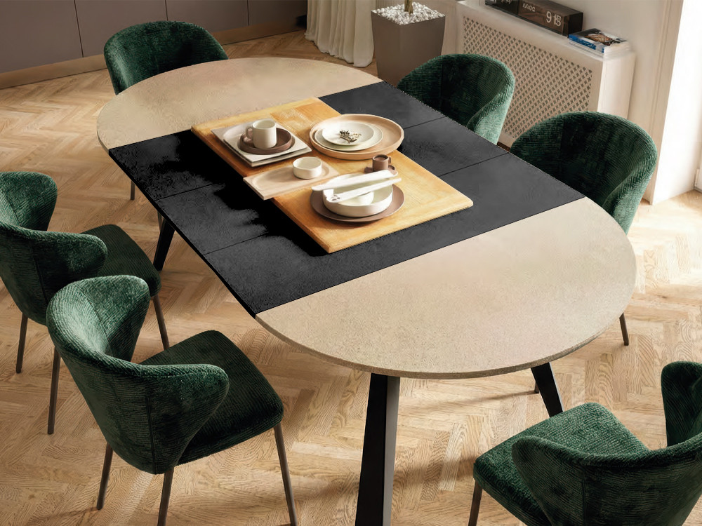 Mesa redonda extensible Convivio Porcelánico