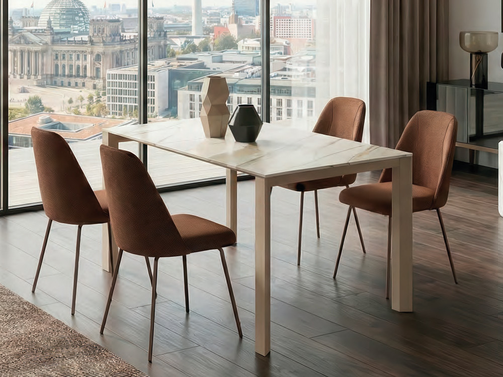 Mesa extensible porcelanico Trial de Easyline by Ozzio Italia: estilo italiano y calidad en Mobel 6000