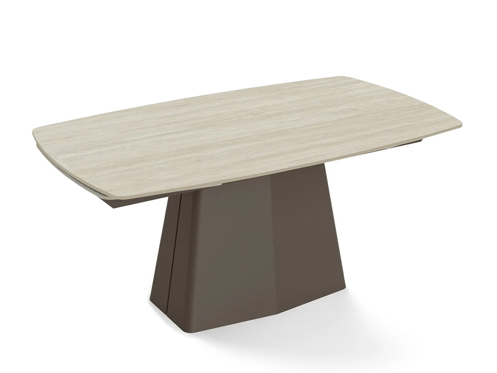 Mesa extensible porcelanico Zenit de Easyline, elegancia técnica con base facetada en Mobel 6000