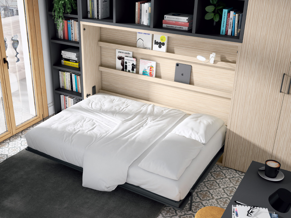 Mobel 6000: cama abatible matrimonio horizontal de Muebles Ros en medida 135x190 para dormitorios actuales