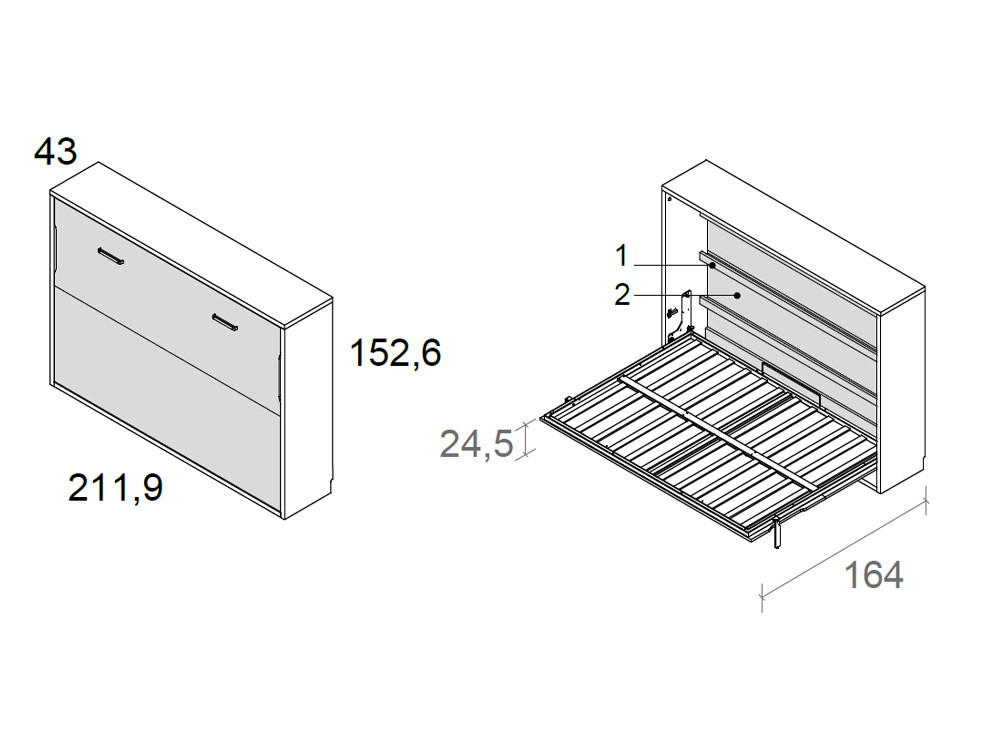 Cama abatible 135 x 190 horizontal de Ros: confort de matrimonio y máxima practicidad en Mobel 6000