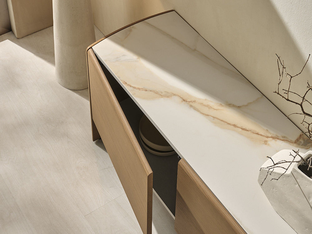 Mobel 6000: muebles televisor moderno Ecos de Didomobili, chapa de roble teñido y puertas