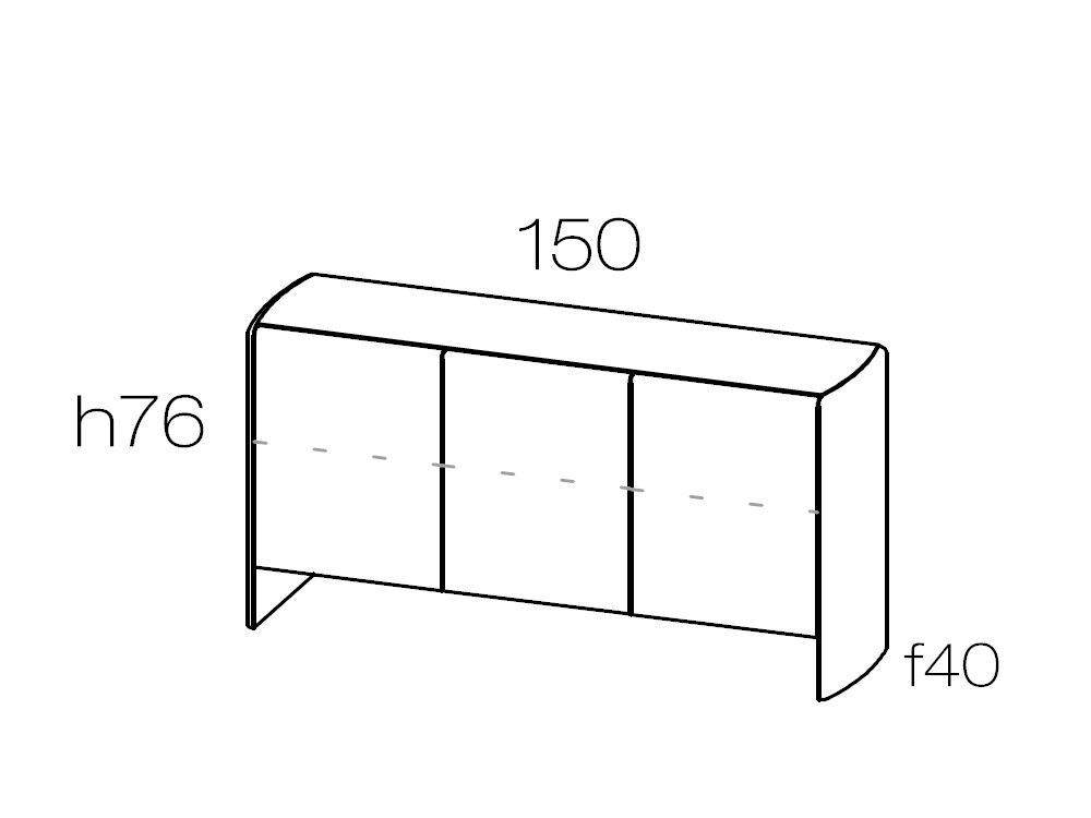 Mobel 6000: mueble aparador Ecos de Didomobili con puertas, fabricado en España en 4 medidas de ancho