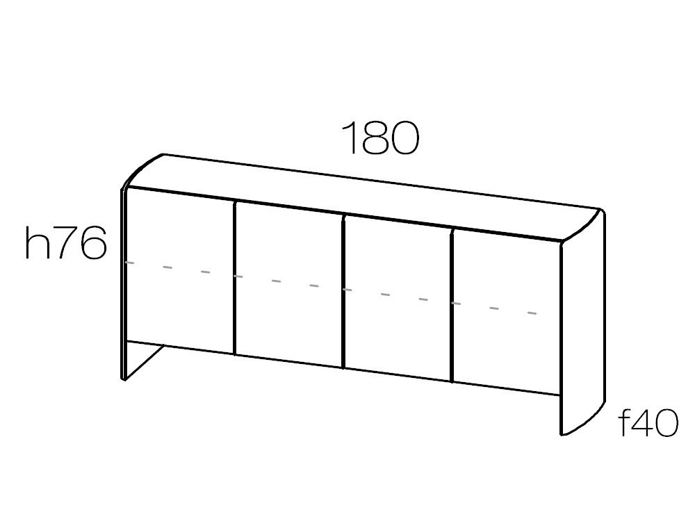 Aparador salón moderno Ecos de Didomobili: chapa natural de roble y puertas de precisión en Mobel 6000