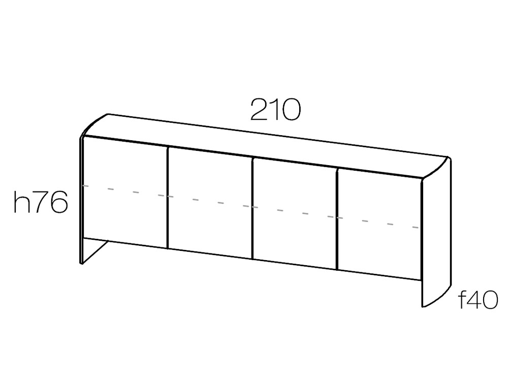 Mobel 6000: aparador bajo moderno Ecos de Didomobili, versatilidad en 4 anchos y acabado roble.