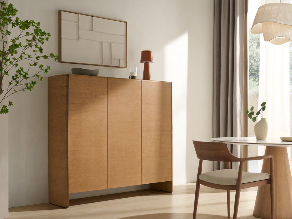 Aparador alto moderno Ecos de Dido mobili: porcelánico y madera de roble en Mobel 6000