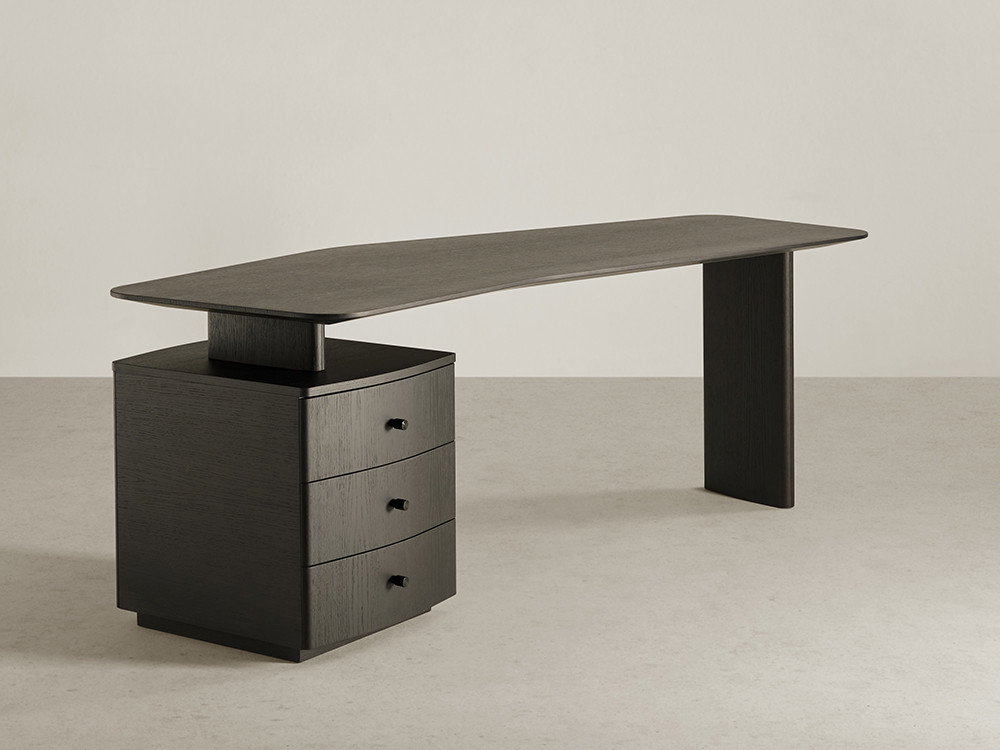 Mobel 6000: muebles para despacho en casa Dido mobili Ecos, escritorio con forma y cajonera de madera de roble