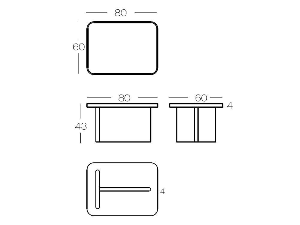 Mobel 6000: mesa de centro moderna Tina de Dido mobili, versatilidad en 3 medidas y acabado roble