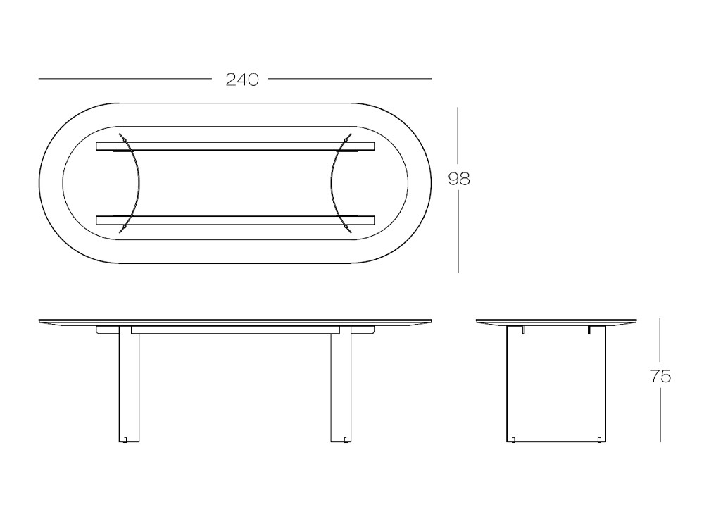 Mesa comedor de diseño Ondas de Didomobili: acabados premium en porcelánico y metal en Mobel 6000