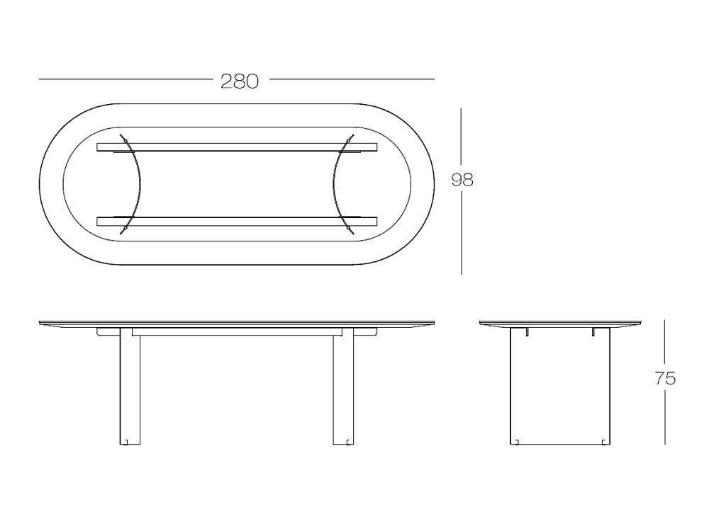 Mobel 6000: mesa porcelánico Ondas de Didomobili, funcional diseño ovalado disponible en varios acabados