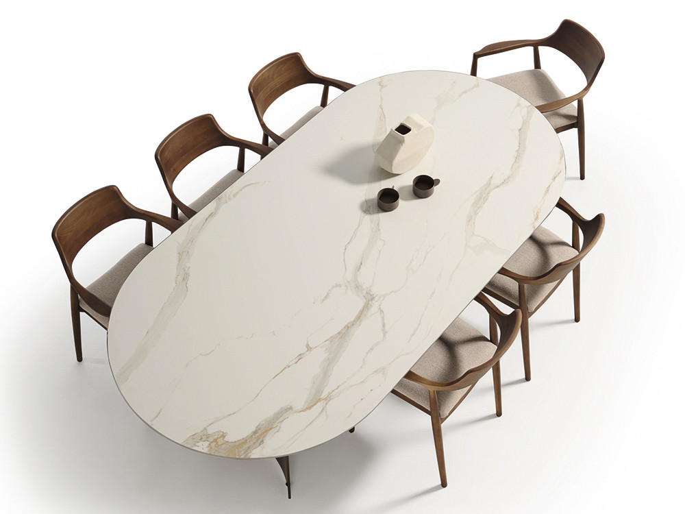 Mobel 6000: mesa de diseño Ondas de Dido mobili, sofisticado sobre porcelánico disponible en 3 medidas