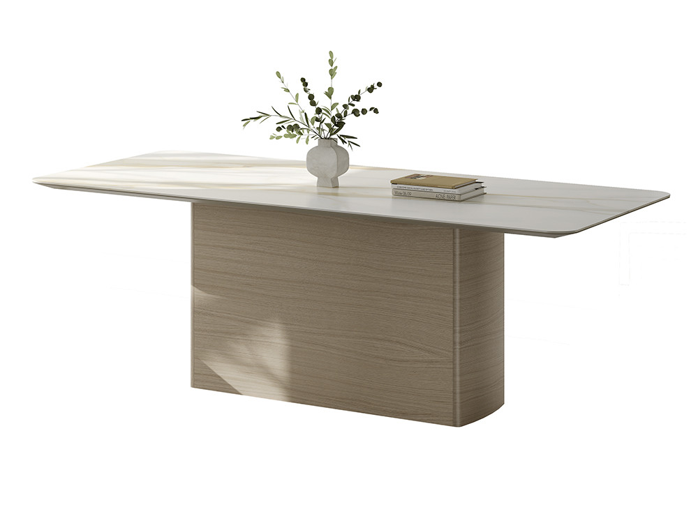 Mobel 6000: mesas de comedor modernas Ecos de Dido mobili, sofisticado sobre porcelánico y roble