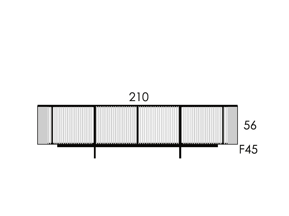 Muebles para televisión modernos Dana: roble natural con diseño frontal estriado en Mobel 6000 Dido Mobili