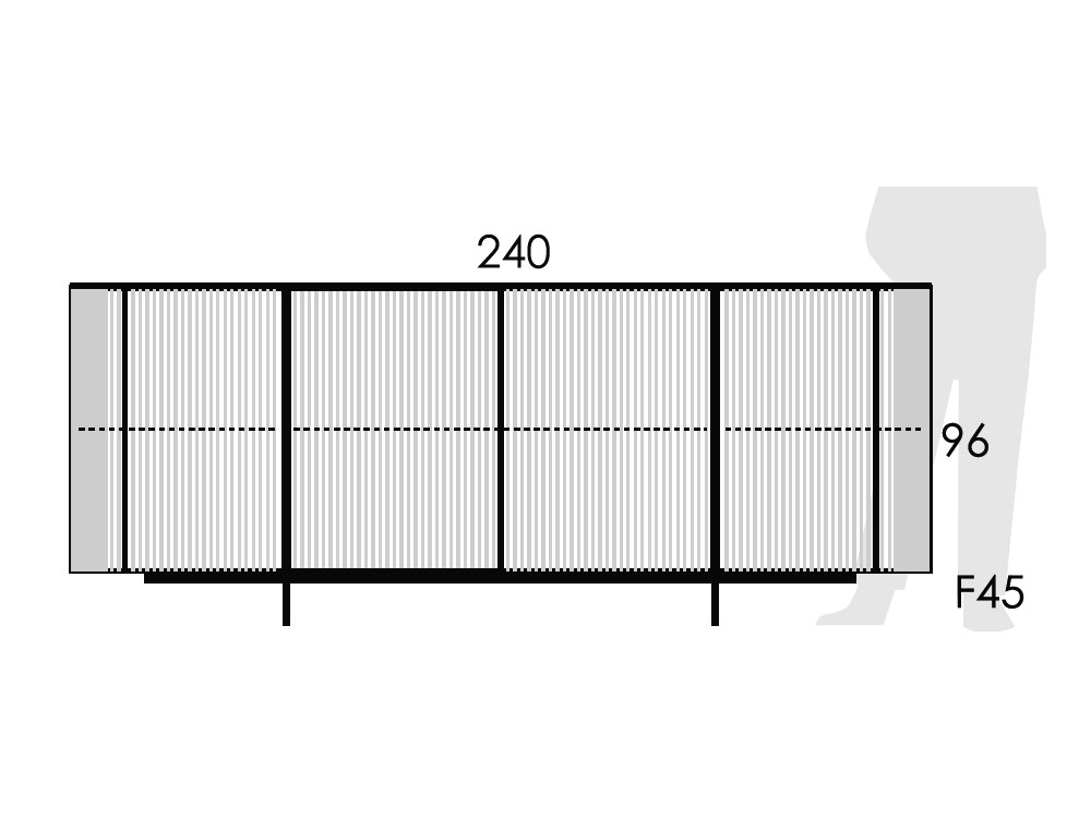 Mobel 6000: aparador salón Dana de Dido Mobili, diseño alistonado disponible en varias medidas