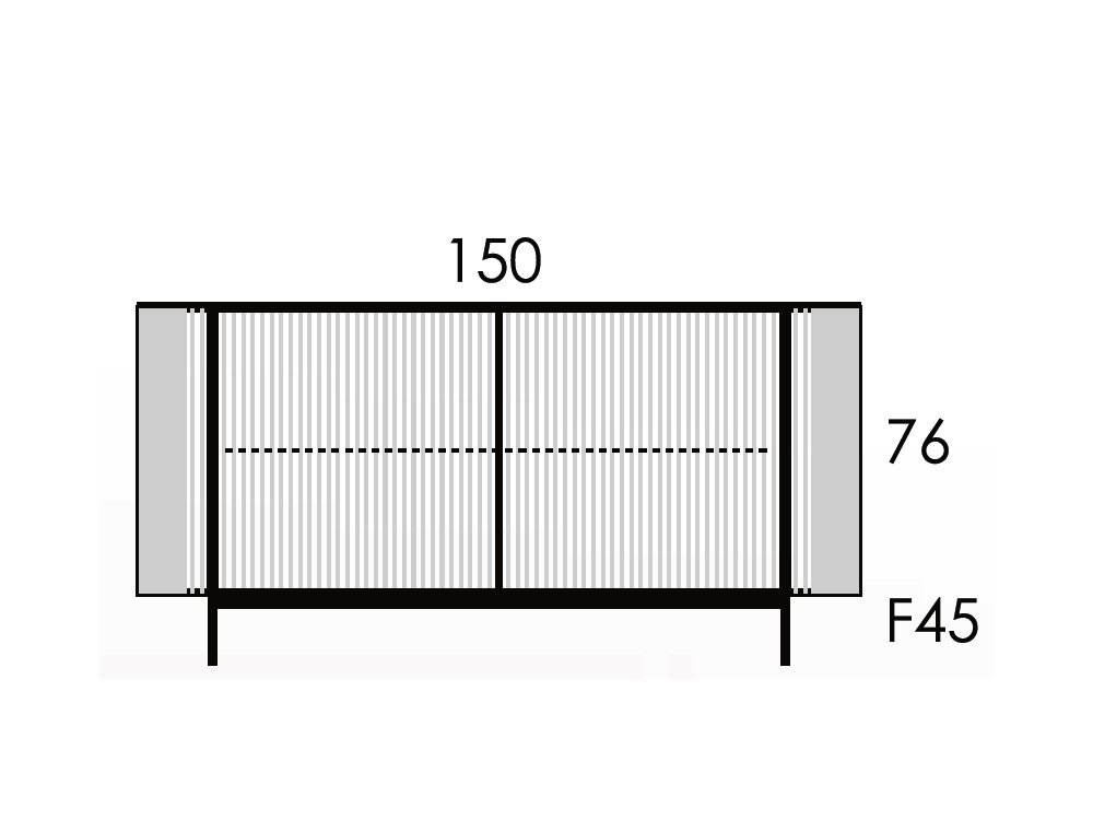 Mobel 6000: mueble aparador bajo Dana, sobre de cristal lacado disponible en varias medidas
