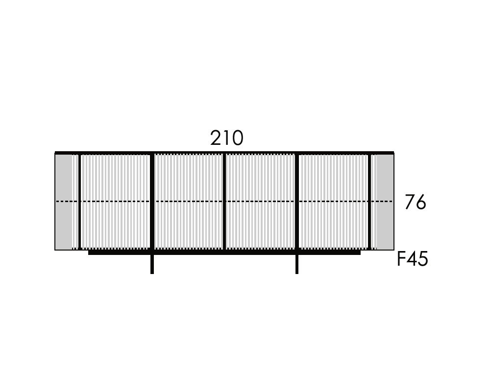 Aparador bajo Dana: funcional exterior alistonado de madera o MDF lacado de venta en Mobel 6000