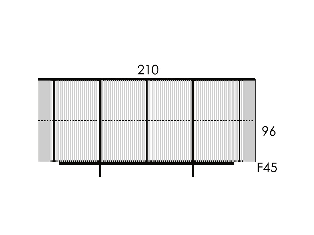 Mobel 6000: aparadores bajos de diseño Dana, sofisticado sobre de cristal lacado y nogal
